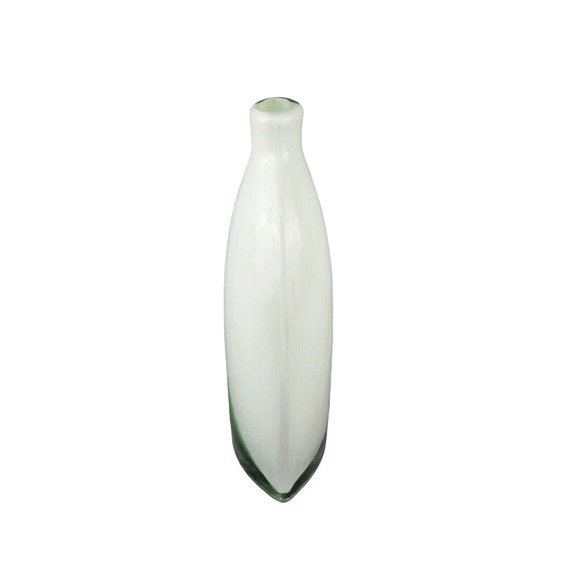 Vase Abstract Art Glass Free Form Flowing Design Oval Shape Interior Painted 11" - Picture 2 of 8